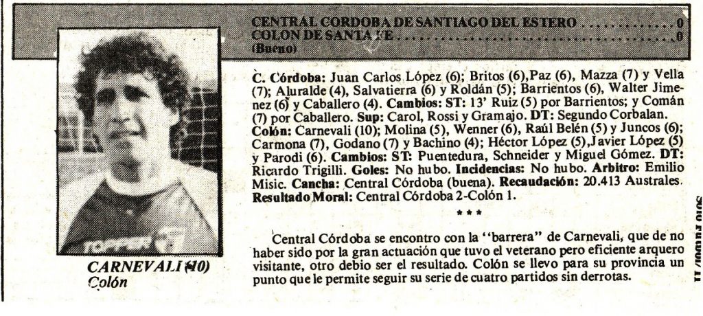 Sergio Juncos, revive el primer Central Córdoba - Colón del historial